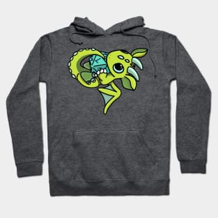 Cute Green and Blue Dice Goblin Dragon Baby Hoodie